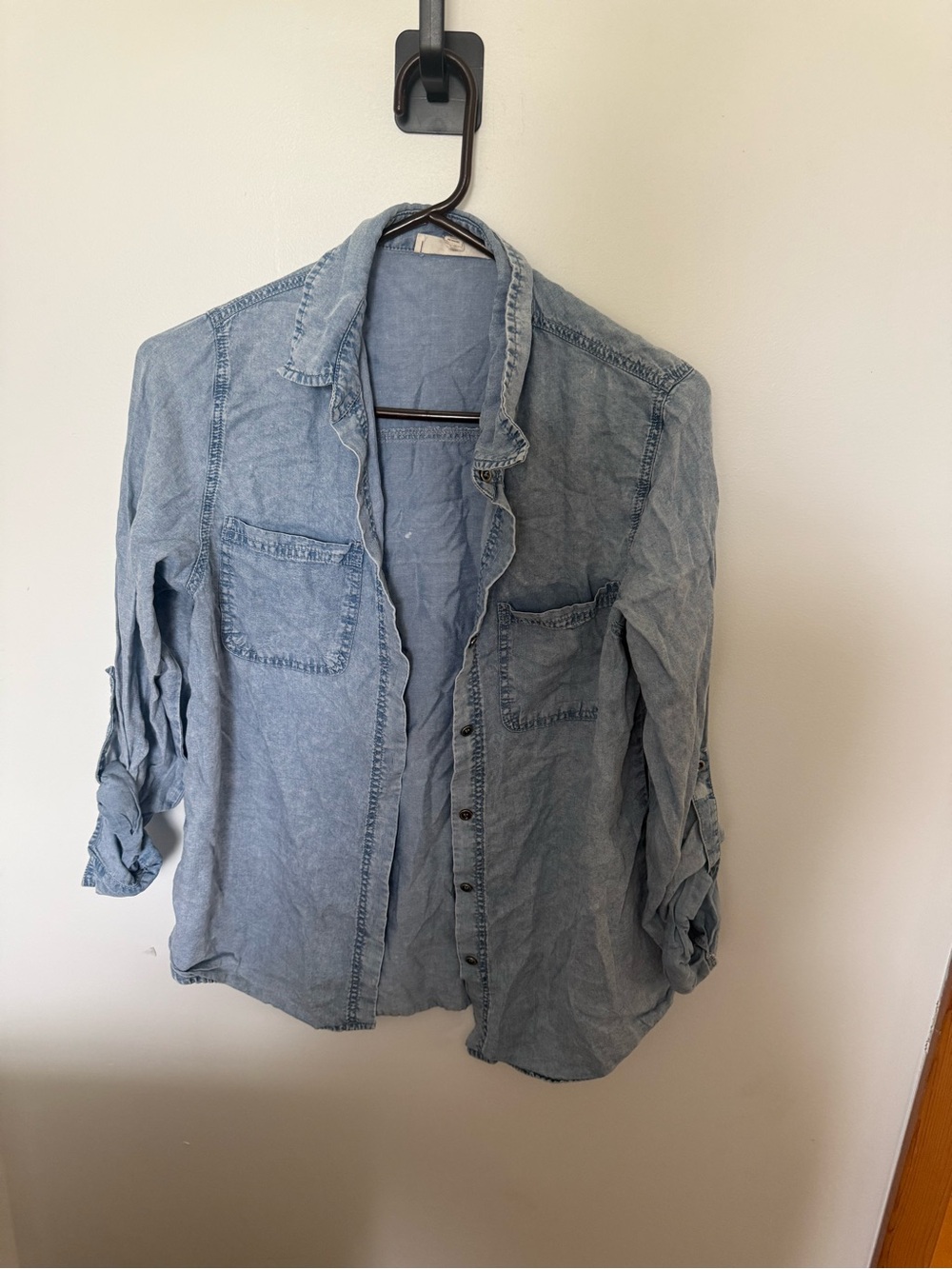Light Blue Women’s Denim Shirt - Casual Button-Up